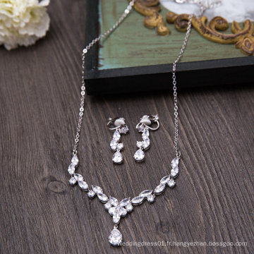 Mariage nuptiale en cristal de cristal strass Collier boucle d&#39;oreille